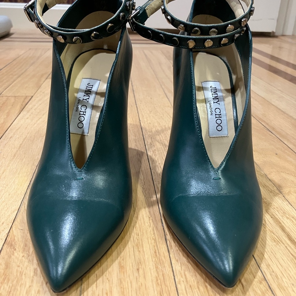 Jimmy Choo Green Leather Women's Shoes